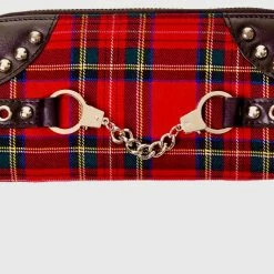 Punk Handcuff Wallet -Sourpuss shop 1408367126WBN 1427 RED TARTAN
