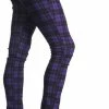 Purple Check Skinny Jeans