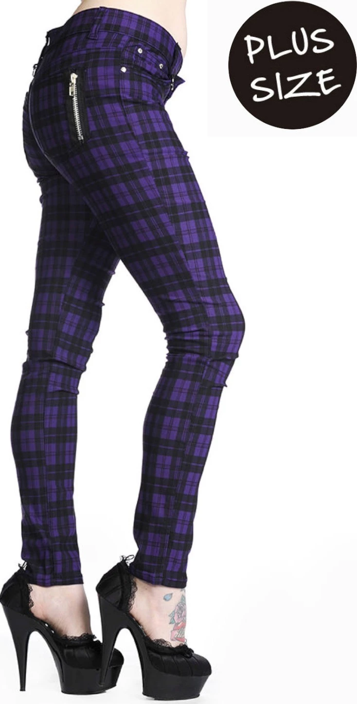 Purple Check Skinny Jeans 1 Purple Check Skinny Jeans