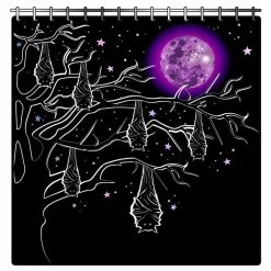 Night Forever Sleep Never Shower Curtain -Sourpuss shop AHWSC T SLEEP2 1