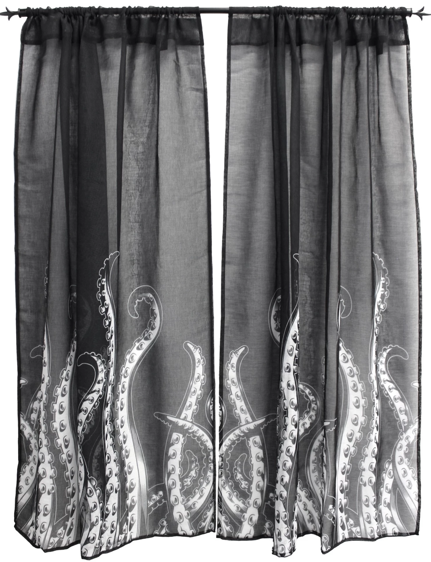 Tentacles Sheer Window Curtains 2 Tentacles Sheer Window Curtains - Image 2