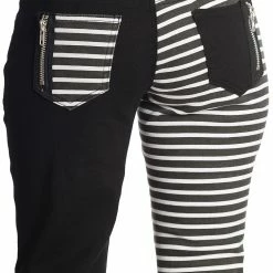 Punk Stripe Jeans -Sourpuss shop TR31123 BLK WHT TP10400 1665