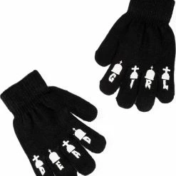Dead Girl Tattoo Knit Gloves