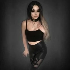 Glitter Mesh Pentagram Leggings -Sourpuss shop image 2