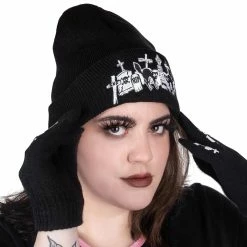 RIP Graveyard Knitted Beanie -Sourpuss shop knit cuffed beanie rip graveyard scene 866396.jpg
