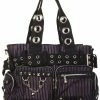 Punk Zip Stripe Handbag Purple