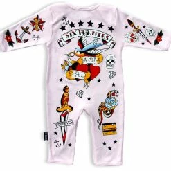 Old School Romper Pink – 6/12m -Sourpuss shop p 1209 1005736 294056930737640 1990183786 n