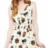 Black Cats Gauzy Dress- SML