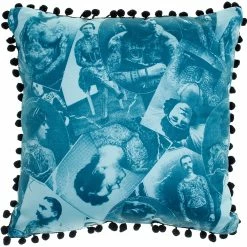 Old Timers Pillow Teal