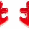 Anchor Stud Earrings Red