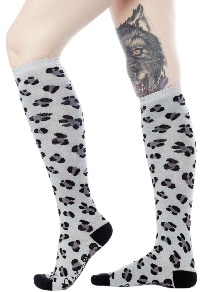 Leopard Socks Grey 1 Leopard Socks Grey
