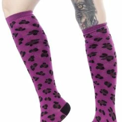 Leopard Socks Purple