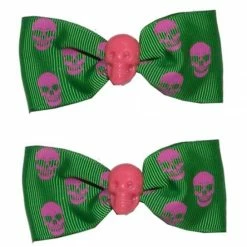 Skull Hair Slide – Pink/Green