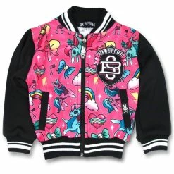 Unicorn Bomber Jacket Pink
