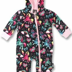 Unicorns Hooded Baby Romper
