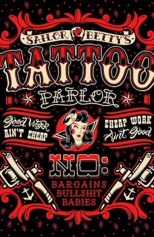 Tattoo Parlour Shower Curtain 2 Tattoo Parlour Shower Curtain - Image 2