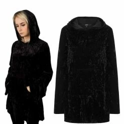 Goth Velvet Hooded Dress -Sourpuss shop s l1600 2