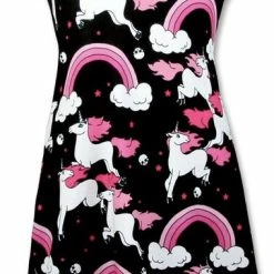 Rainbow Unicorn Dress Blk