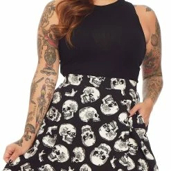 Skull Duggery Skater Skirt -Sourpuss shop skull skater skirt 0421 1 1450x.jpg 1