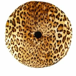 Velvet Leopard Round Pillow -Sourpuss shop sourpuss leopard round pillow jpg edit2.jpg